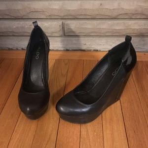 Closed toed wedge heels